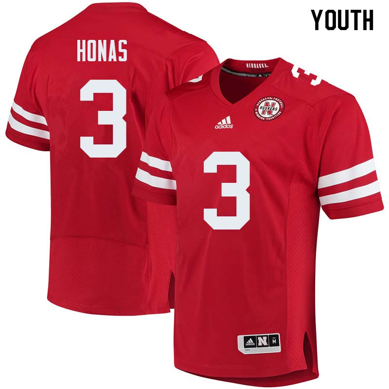 Youth #3 Will Honas Nebraska Cornhuskers College Football Jerseys Sale-Red